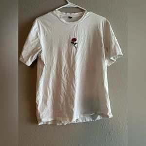 comfortable fabric white tea with Rose embroider